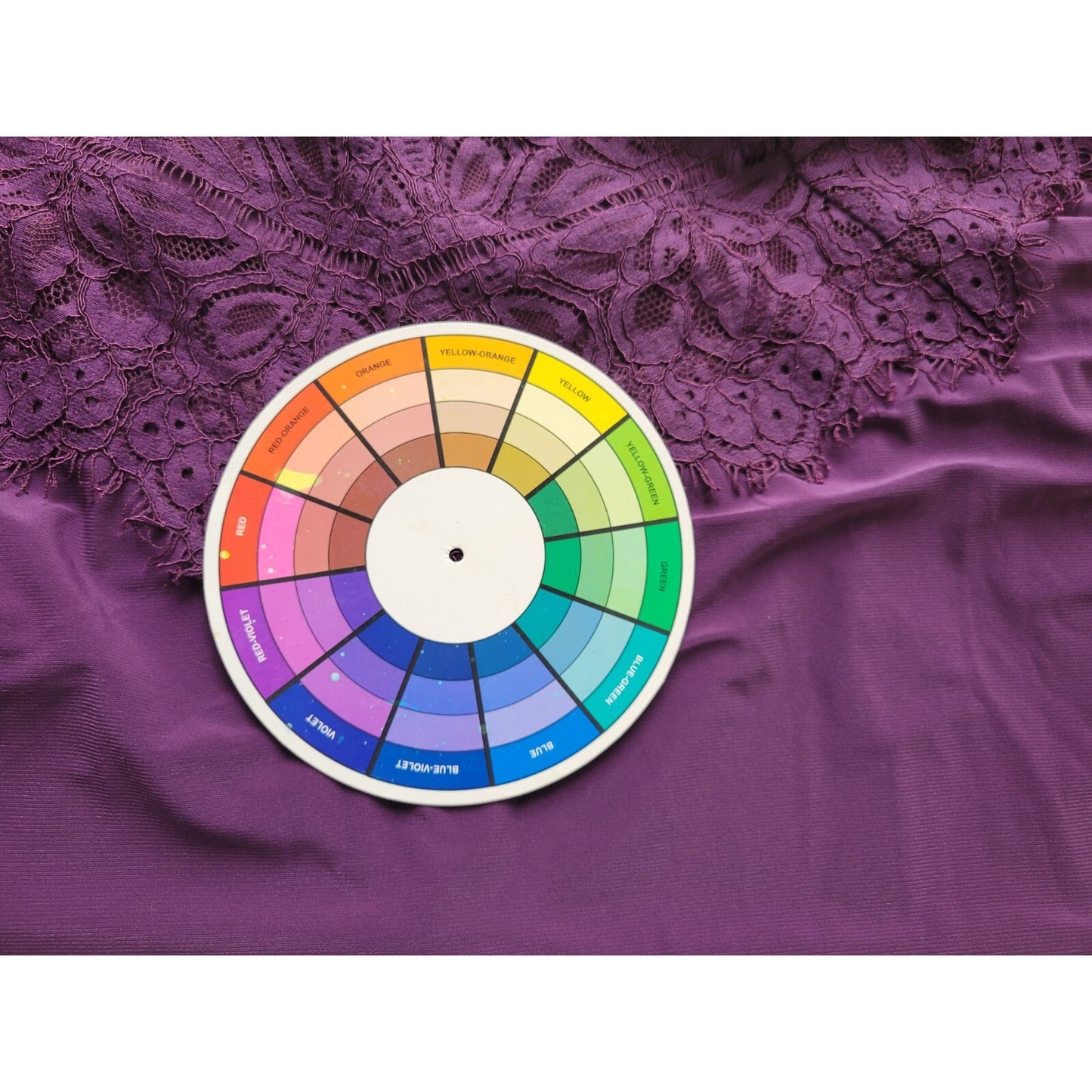 Terra Sky Womens Top 2X Plus Short Sleeve Purple Lace Poly Blend Stretchy Casual