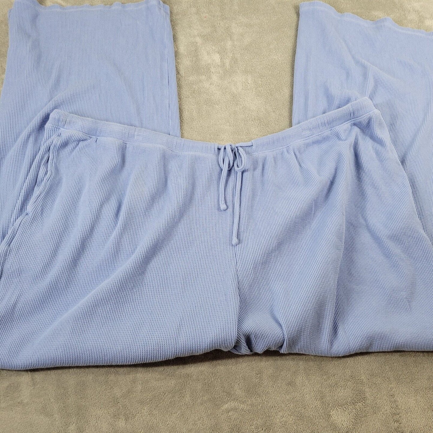 Old Navy Womens Pants 3X Plus Pull On Straight Leg Blue Thermal Comfy Loungewear
