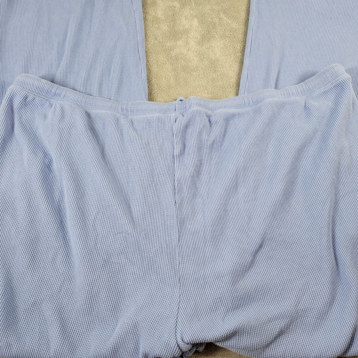 Old Navy Womens Pants 3X Plus Pull On Straight Leg Blue Thermal Comfy Loungewear