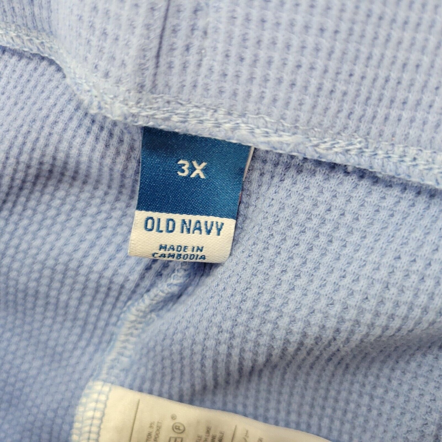 Old Navy Womens Pants 3X Plus Pull On Straight Leg Blue Thermal Comfy Loungewear
