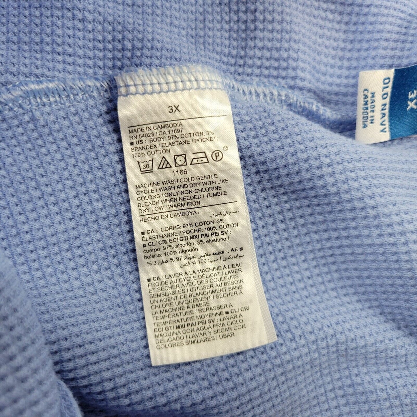 Old Navy Womens Pants 3X Plus Pull On Straight Leg Blue Thermal Comfy Loungewear