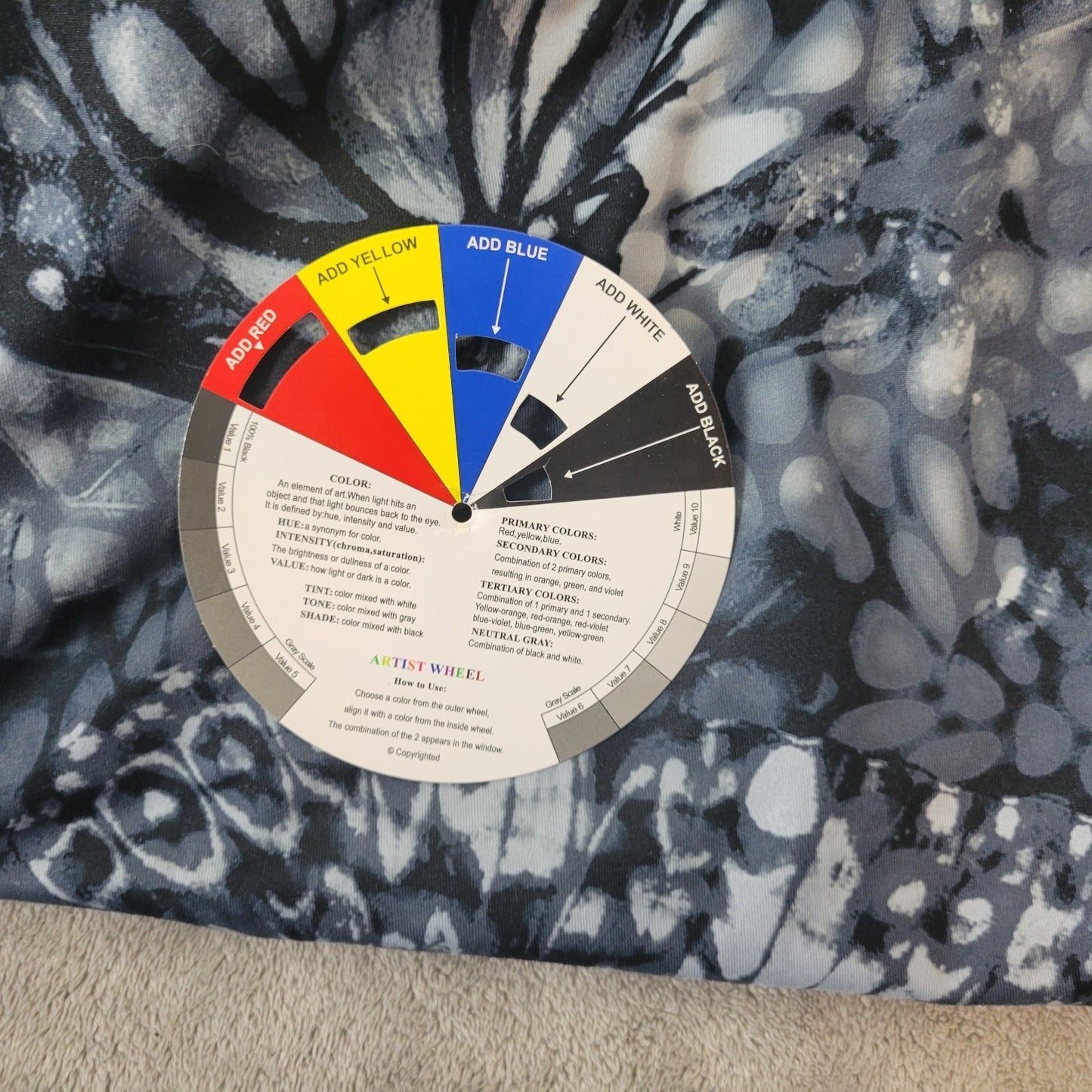 Just My Size Women Pants 4X Plus Leggings Active Capri Blue Watercolor Butterfly