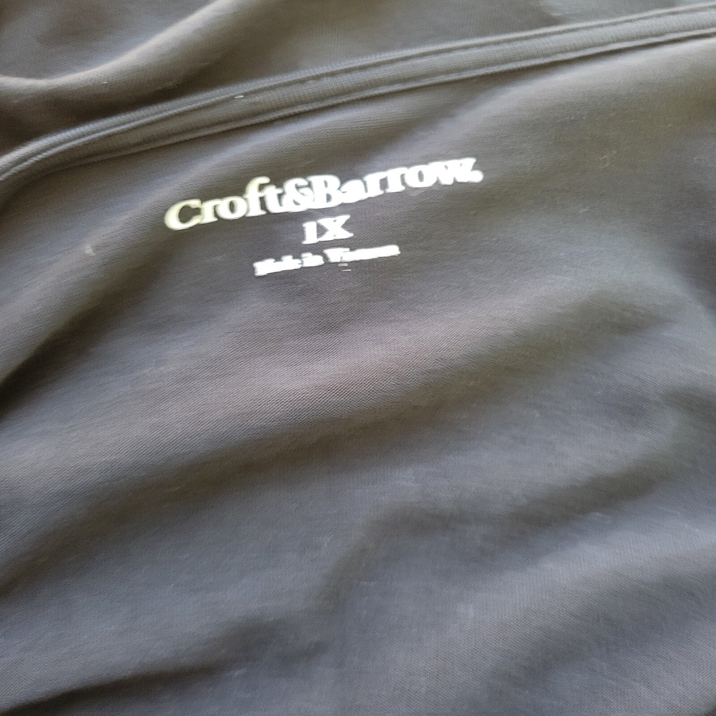 Croft Barrow Womens Top 1X Plus 3/4 Sleeve Black White Paisley Rayon Spandex