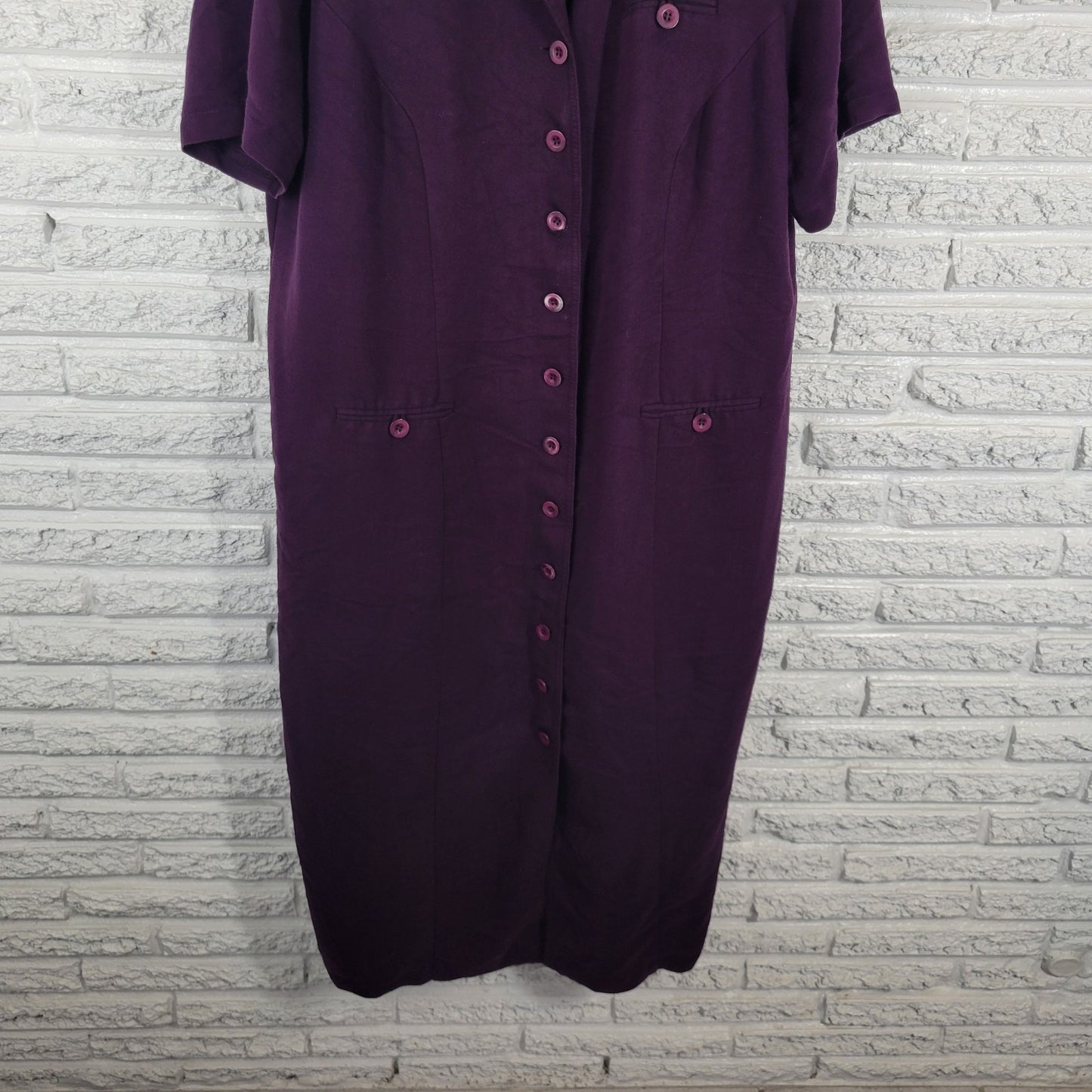 Scarlett M Womens Dress 18 Plus Short Sleeve Shoulder Pads Button Up Career