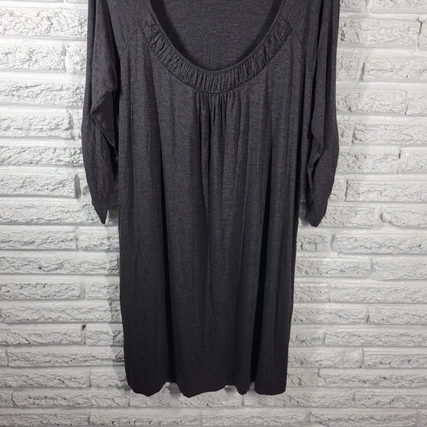 Spense Womens Dress Extra Large 3/4 Sleeve Muted Black Dark Gray Casual Pleated