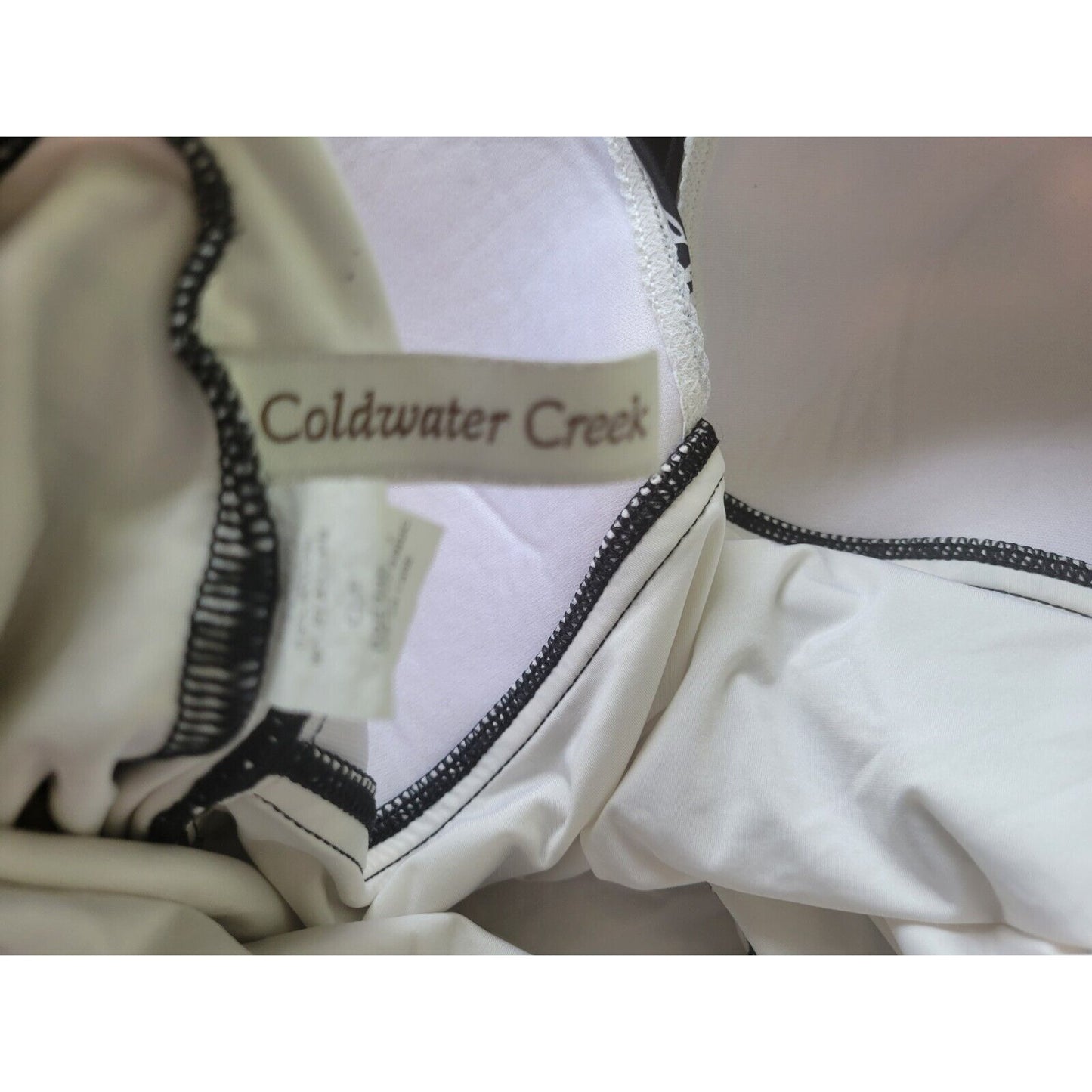 Coldwater Creek Womens Swim Top 20W Plus Black Floral Adjustable Spaghetti Bra