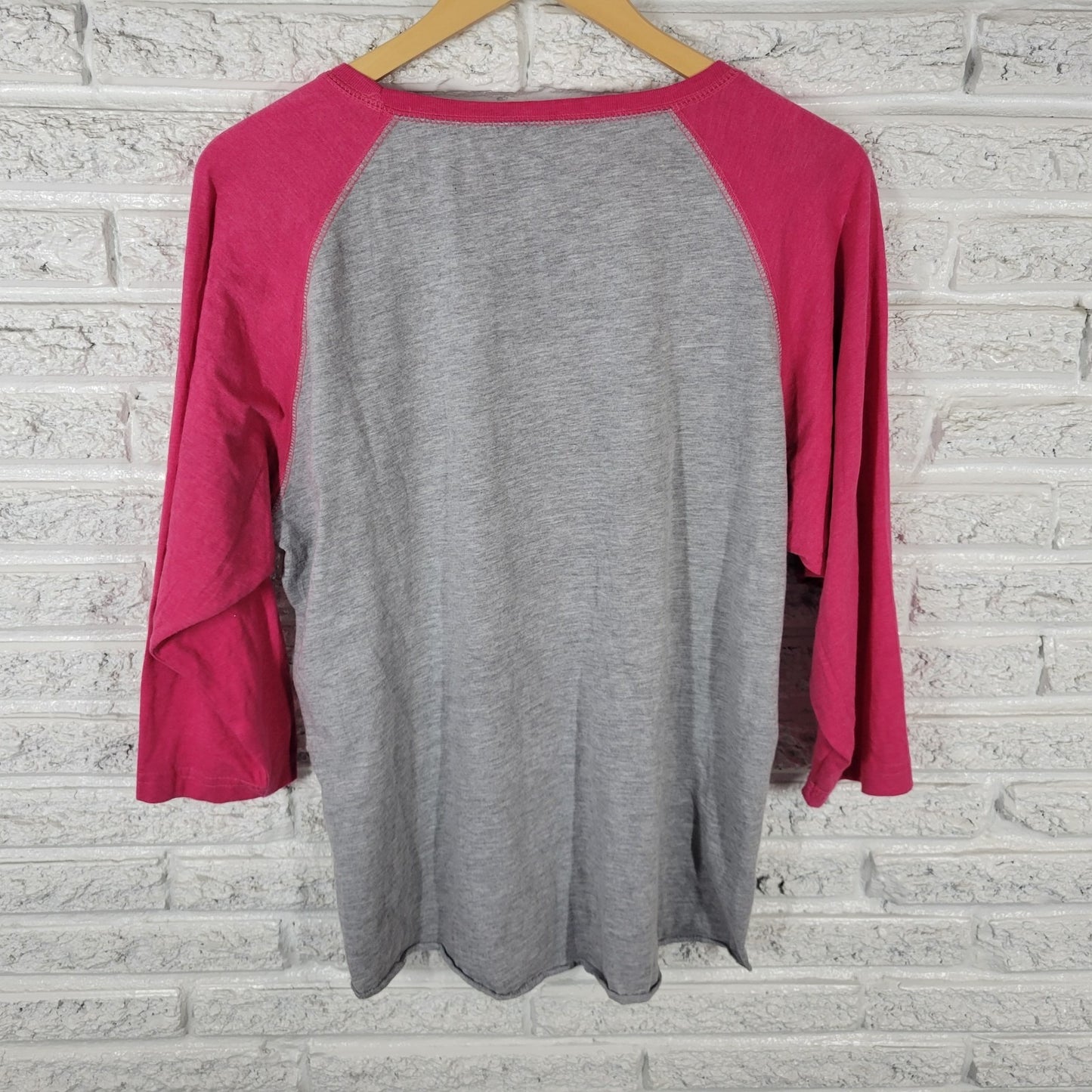 Easter Womens Top Extra Large XL Tee 3/4 Sleeve Oh For Peeps Sake Gray Pink