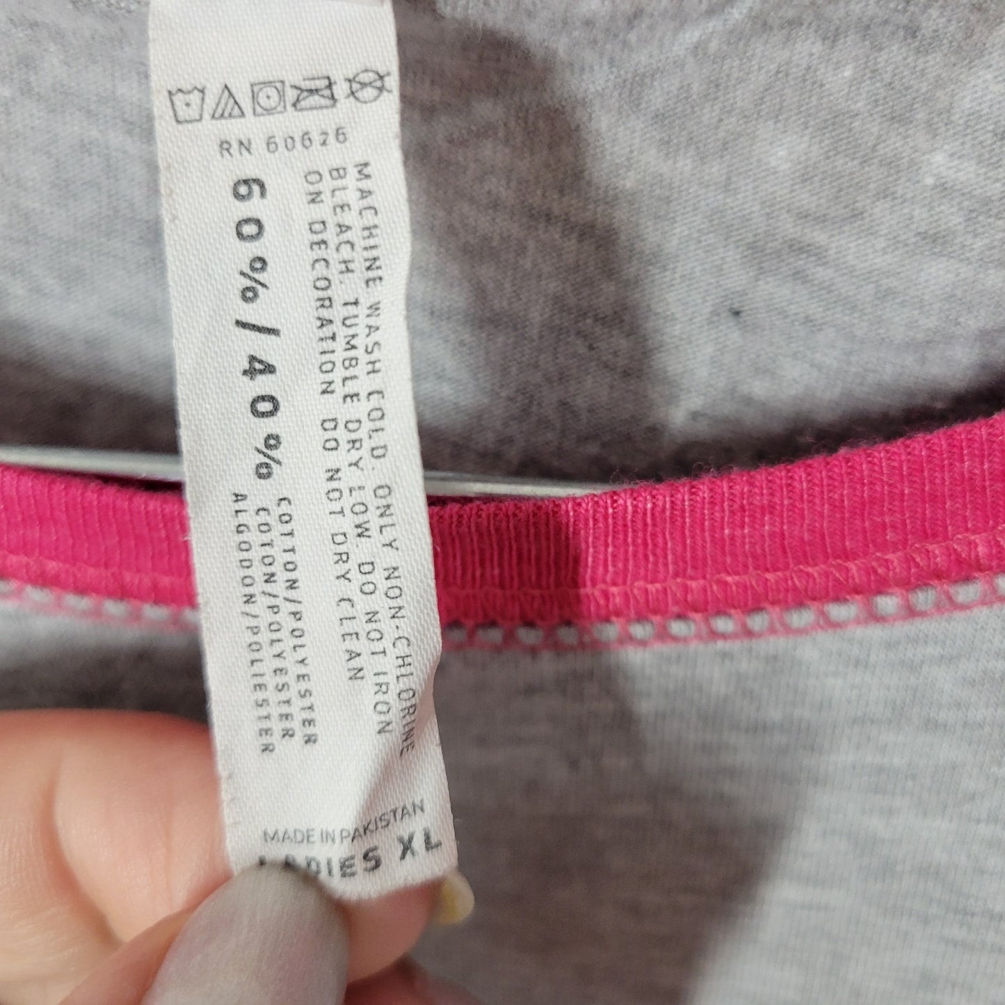 Easter Womens Top Extra Large XL Tee 3/4 Sleeve Oh For Peeps Sake Gray Pink