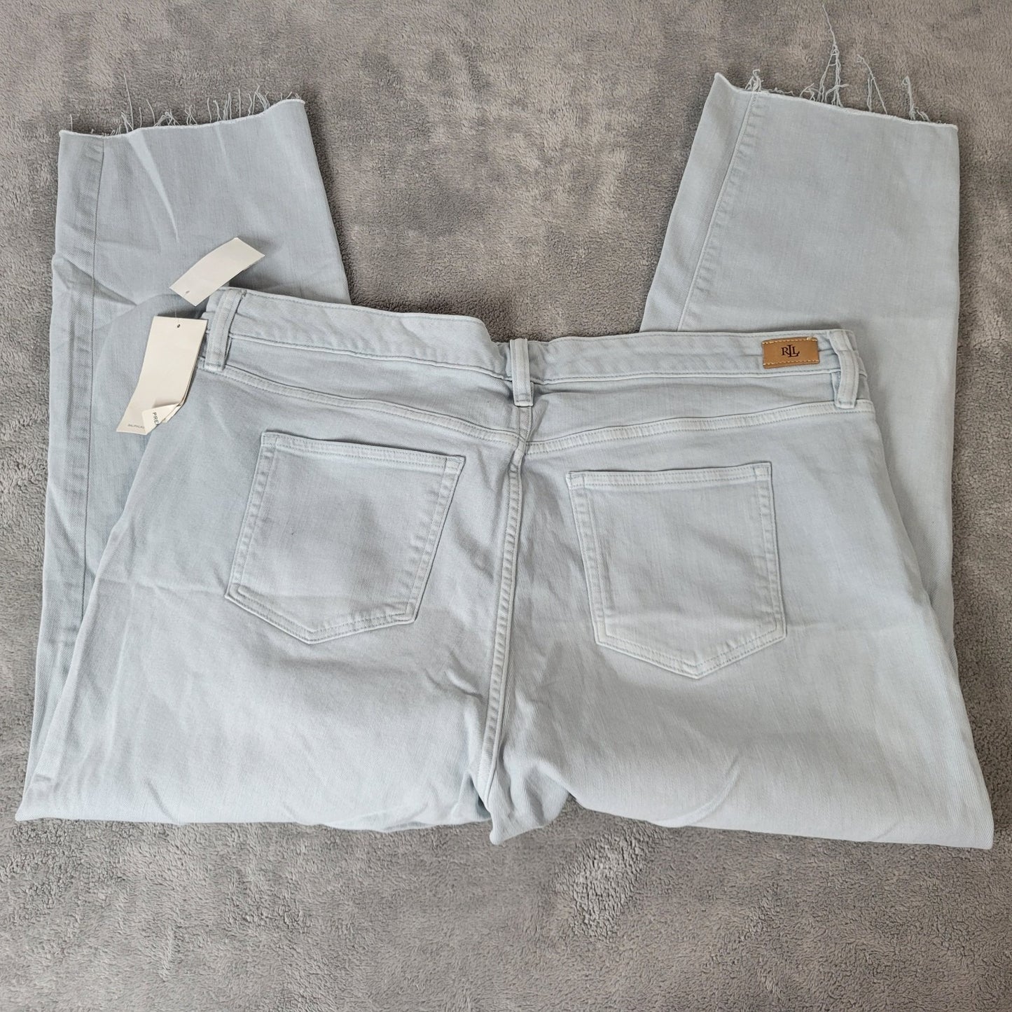 Lauren Ralph Lauren Womens Jeans 18W Plus Premier Ankle Light Blue Denim Zip Fly