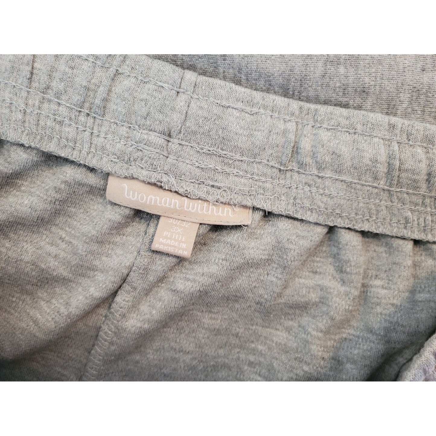 Woman Within Womens Pants 3XP Jogger Elastic Waist Lightweight Drawstring Gray