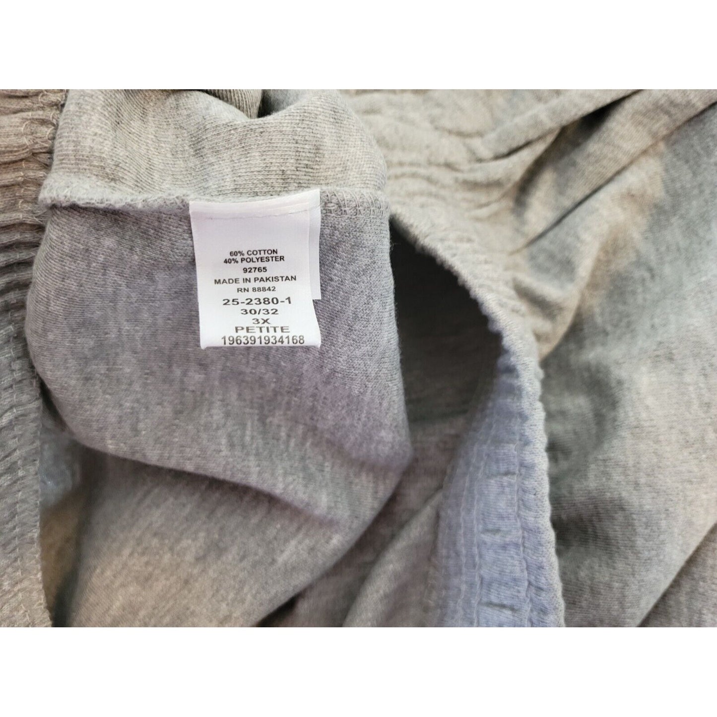 Woman Within Womens Pants 3XP Jogger Elastic Waist Lightweight Drawstring Gray