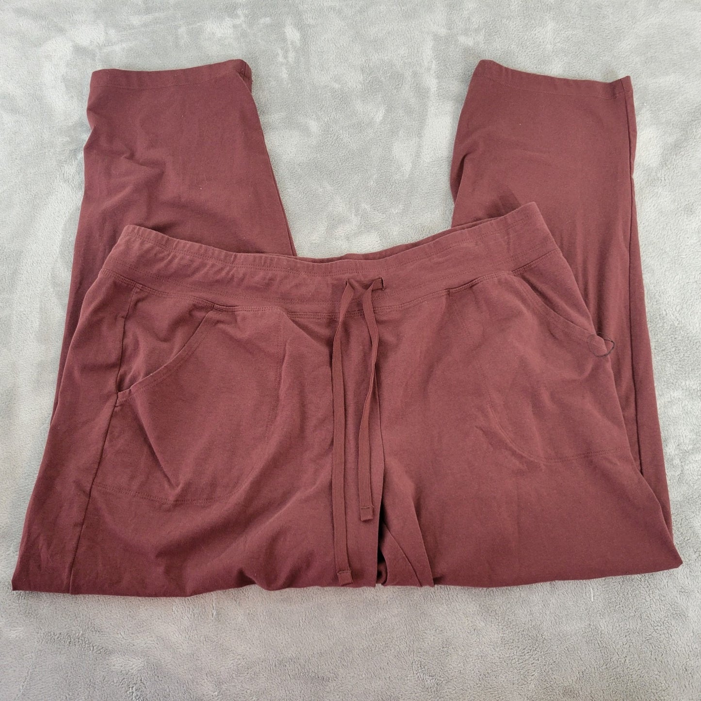 Athletic Works Womens Pants Extra Large 16 18 Pull On Brown Comfy Casual Workout
