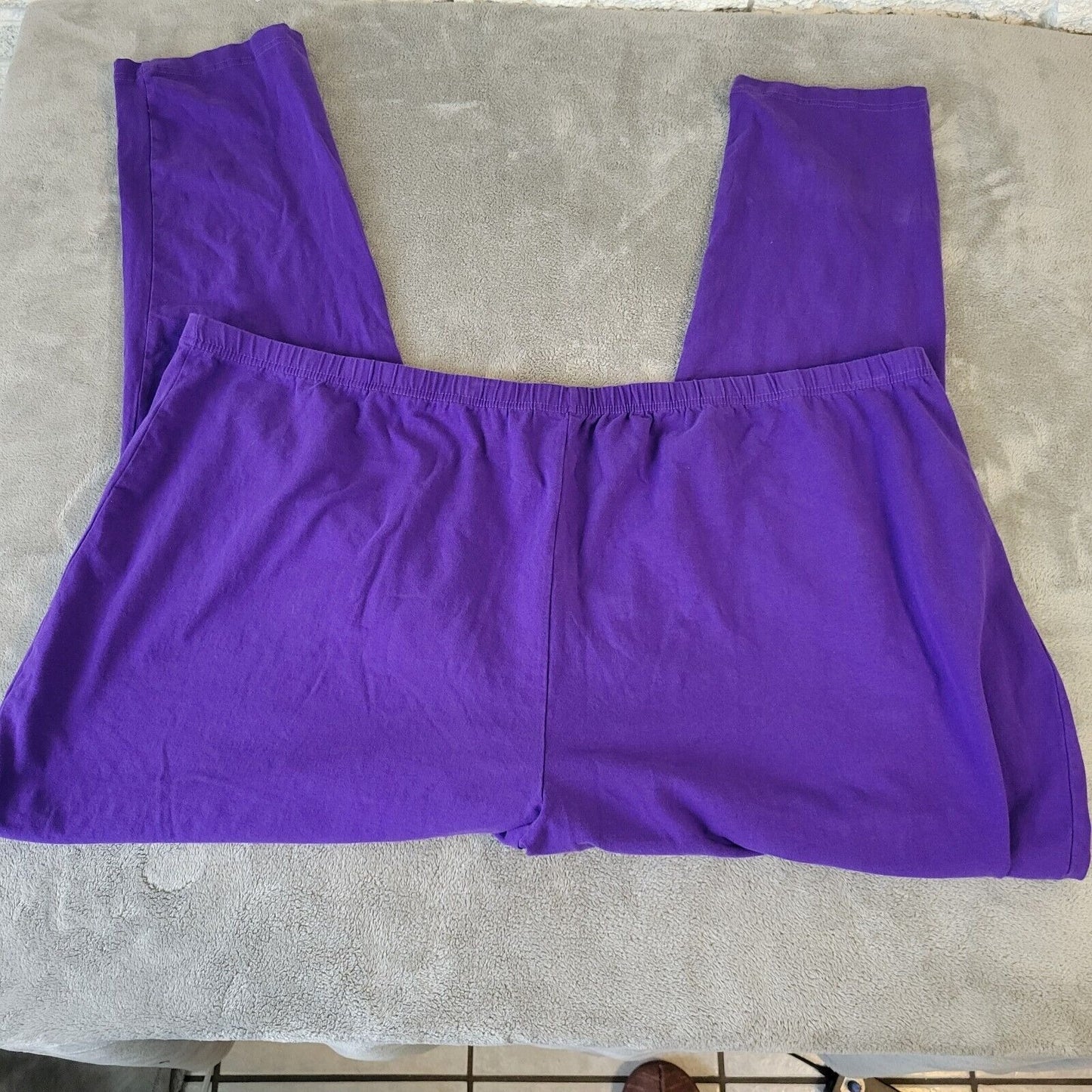 Woman Within Womens Pants 6X Plus Pull On Purple Cotton Blend Comfort Waist