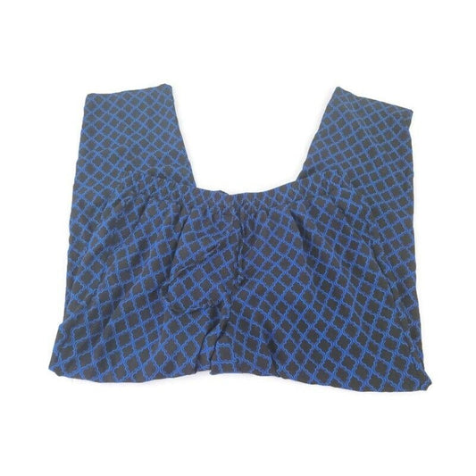 Zac Rachel Womens Pants 2X Plus Palazzo Pajama Lounge Sheer Blue Geometric