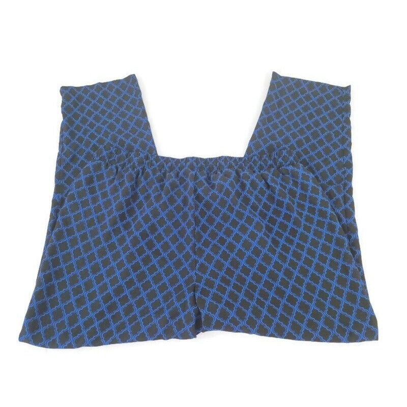 Zac Rachel Womens Pants 2X Plus Palazzo Pajama Lounge Sheer Blue Geometric
