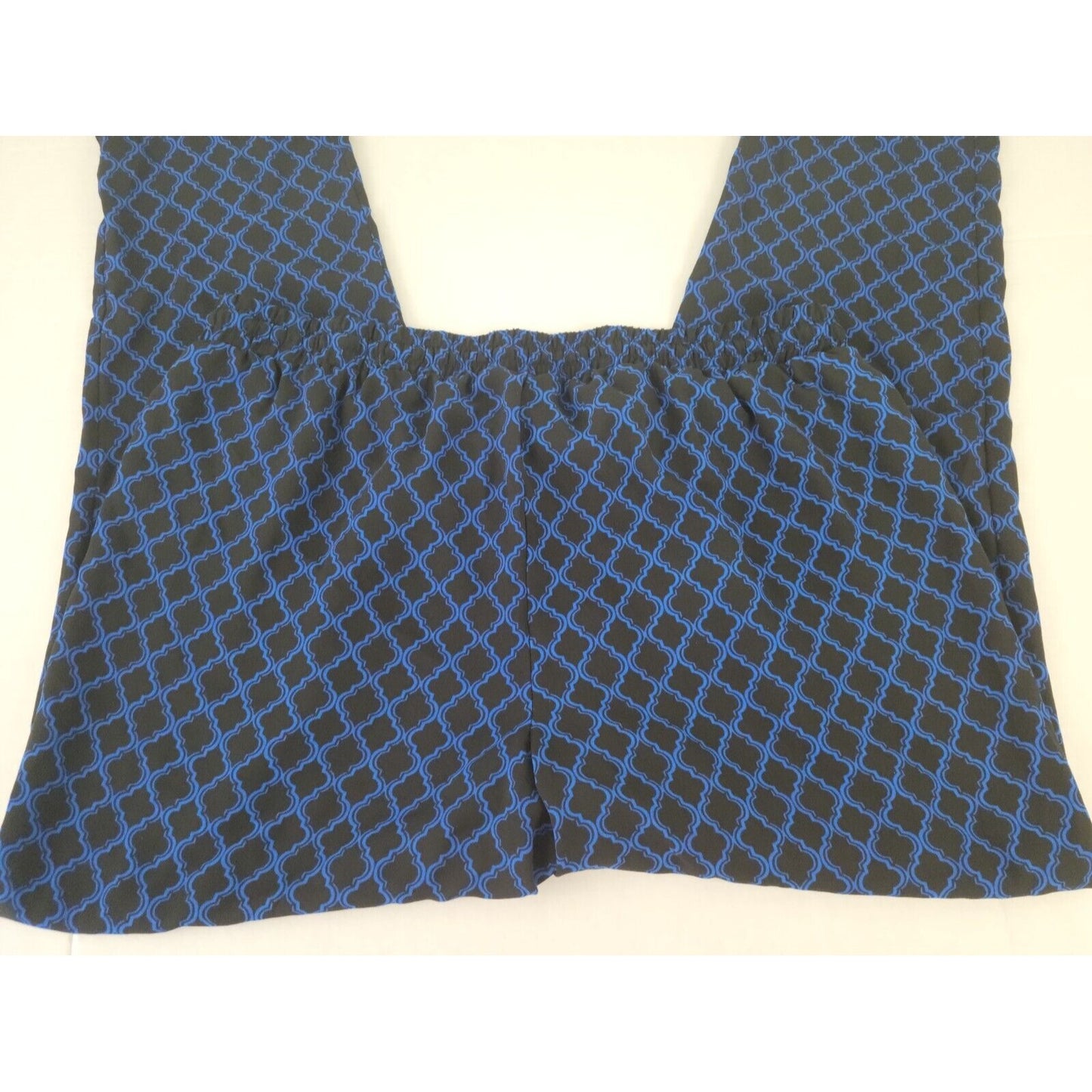 Zac Rachel Womens Pants 2X Plus Palazzo Pajama Lounge Sheer Blue Geometric