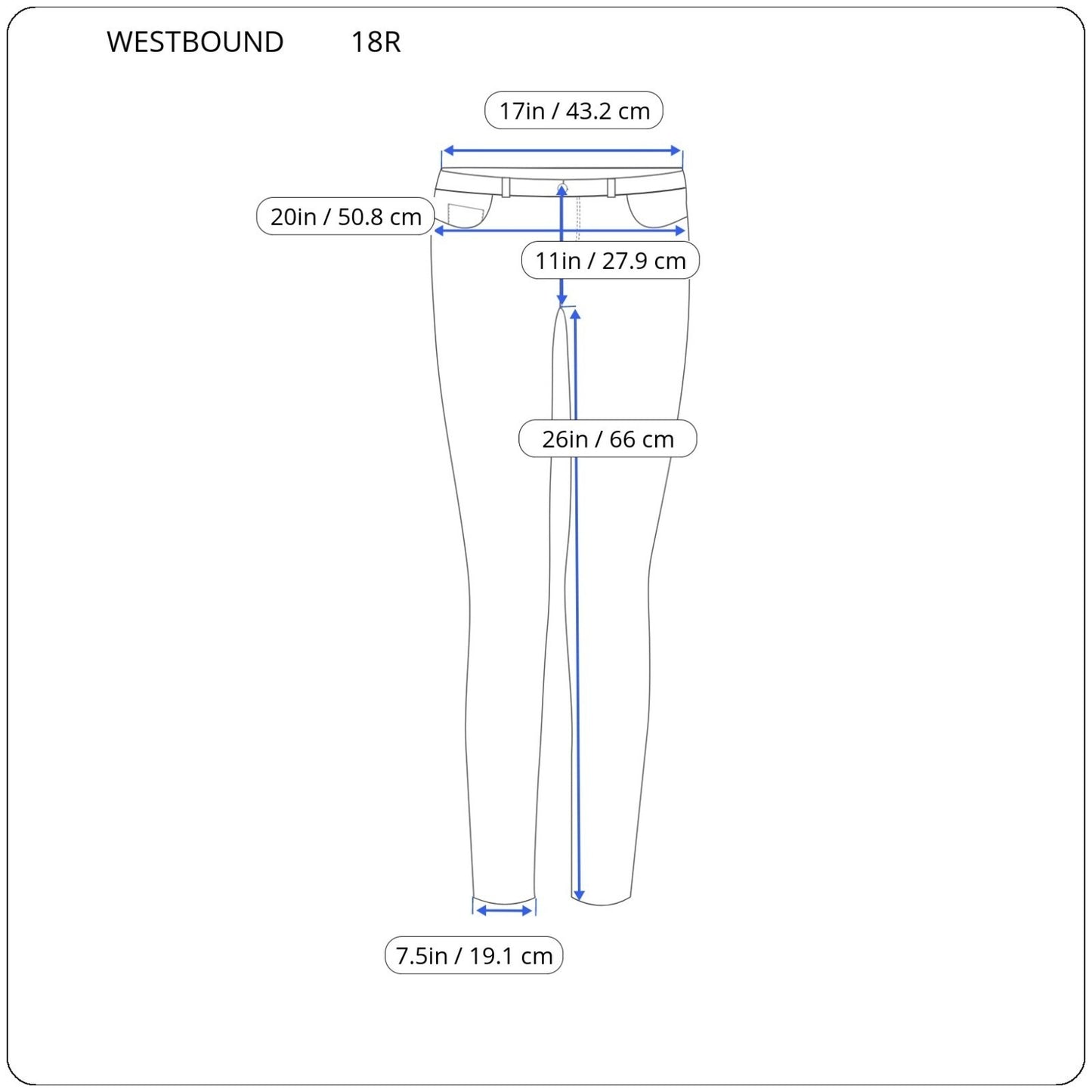 Westbound Womens Jeans 18 Plus Cropped Medium Blue Splatter Denim Zip Fly Comfy