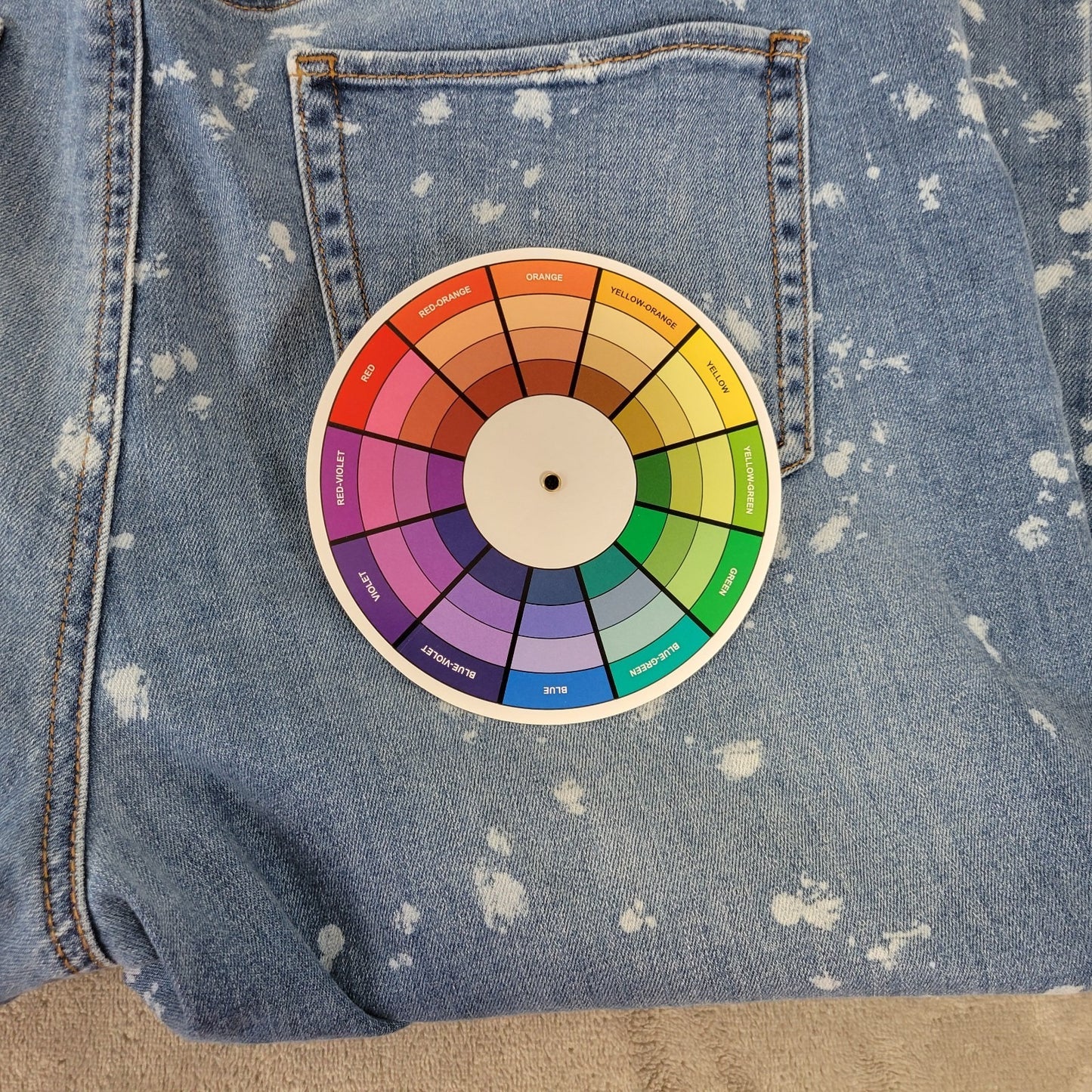 Westbound Womens Jeans 18 Plus Cropped Medium Blue Splatter Denim Zip Fly Comfy