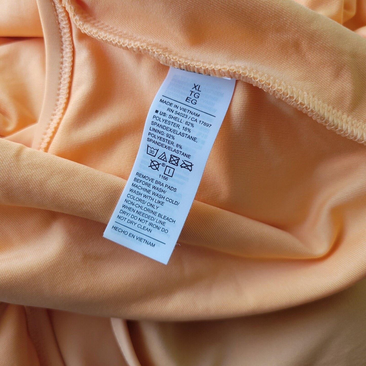 Old Navy Womens Swimsuit Extra Large One Piece Orange Criss Cross Bra Pads Lined