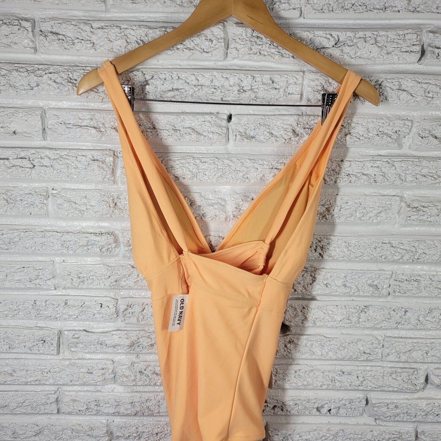 Old Navy Womens Swimsuit Extra Large One Piece Orange Criss Cross Bra Pads Lined