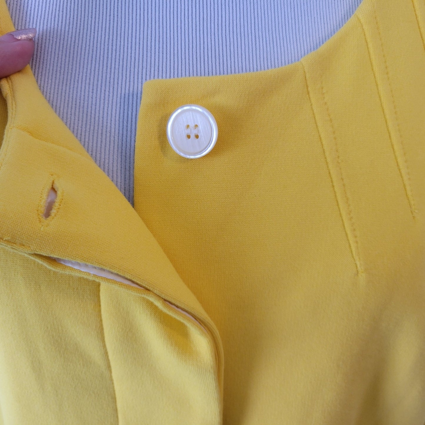 Lane Bryant Womens Jacket 18 Plus Blazer SHORT Career Button Sunny Yellow Lined