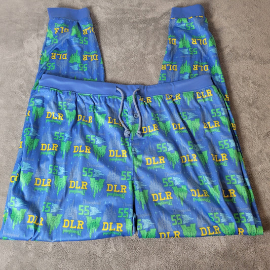 Disneyland Womens Pajama Pants Extra Large XL Blue Button Fly Castle Pockets