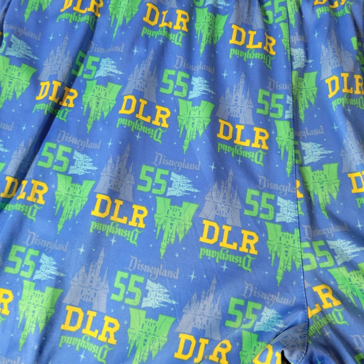 Disneyland Womens Pajama Pants Extra Large XL Blue Button Fly Castle Pockets