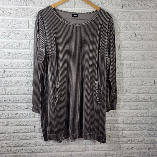 Tacera Womens Swim Coverup 2X Plus Robe Dress Gray Velour Soft Pockets Comfy