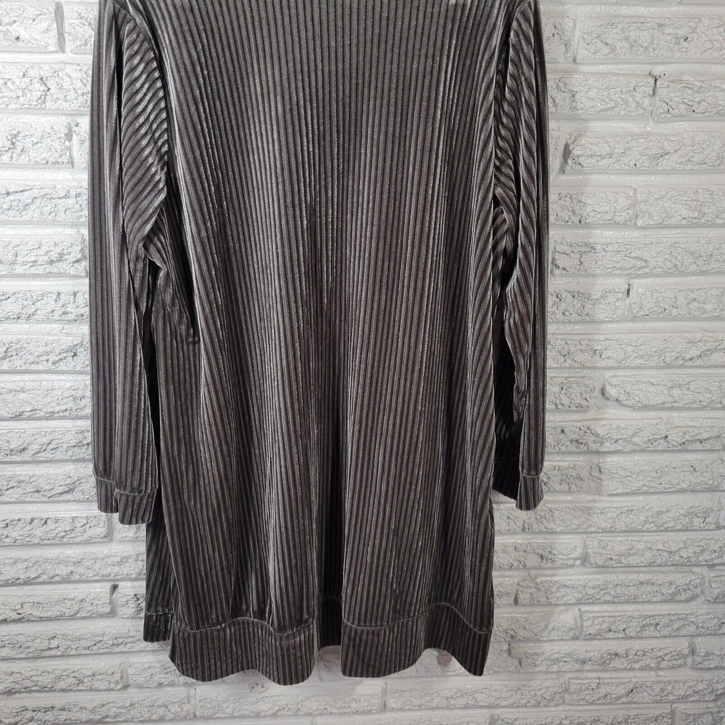 Tacera Womens Swim Coverup 2X Plus Robe Dress Gray Velour Soft Pockets Comfy