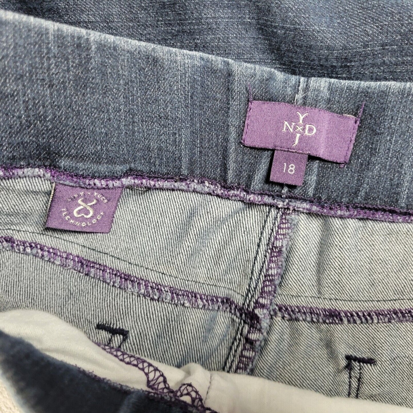 NYDJ Not Your Daughters Womens Jeans 18 Pull On Legging Tapered Dark Blue Denim