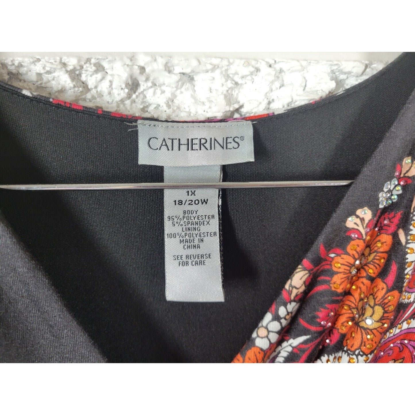 Catherines Women Dress 1X Midi Sleeveless Sheath Black Brown Paisley Poly Blend