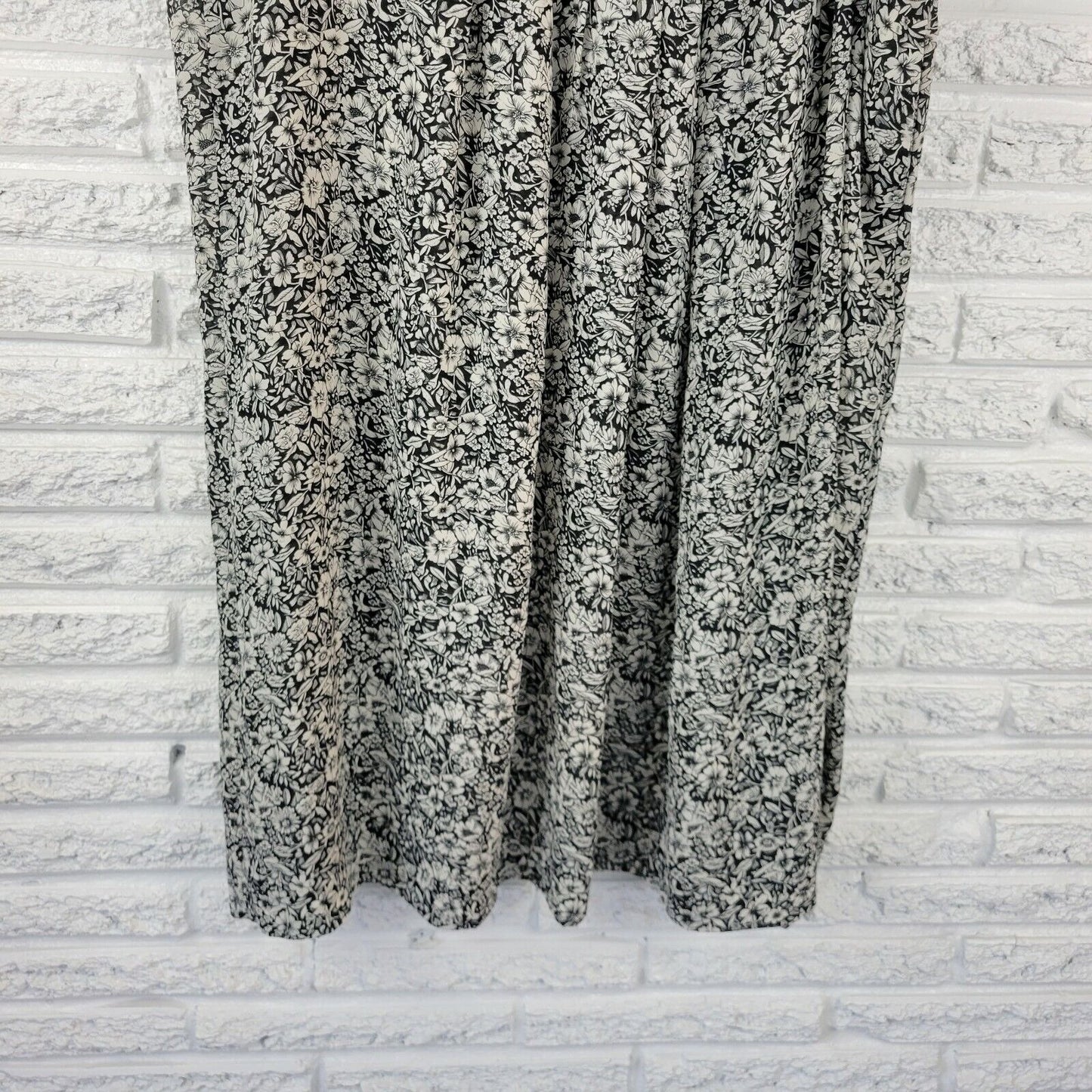 Fitting Image Womens Skirt 24 Plus Below Knee ALine Black Floral Full Sheer