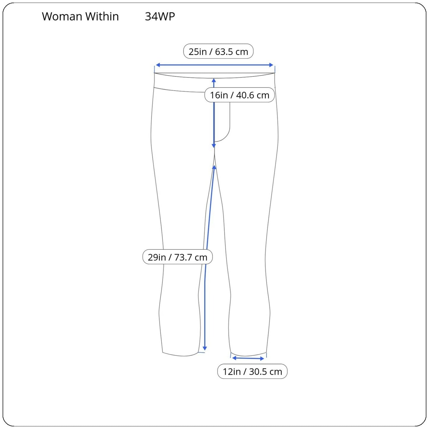 Woman Within Women Pants 34WP Plus Petite Pull On Straight Leg Muted Black Comfy