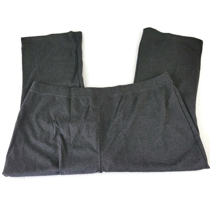 Woman Within Women Pants 34WP Plus Petite Pull On Straight Leg Muted Black Comfy