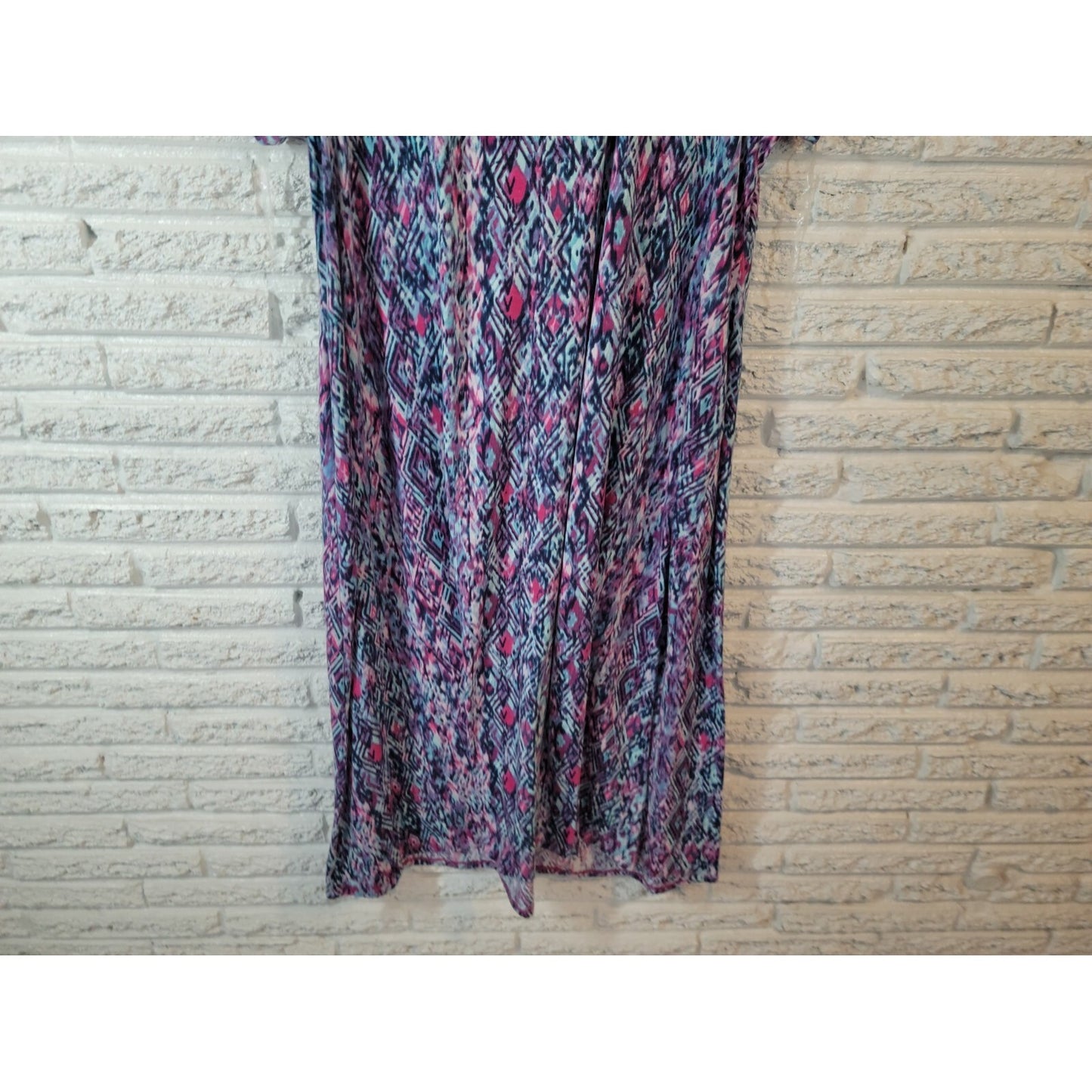 Catherines Womens Dress 3XWP Plus Midi Sheath Short Watercolor Cold Shoulder