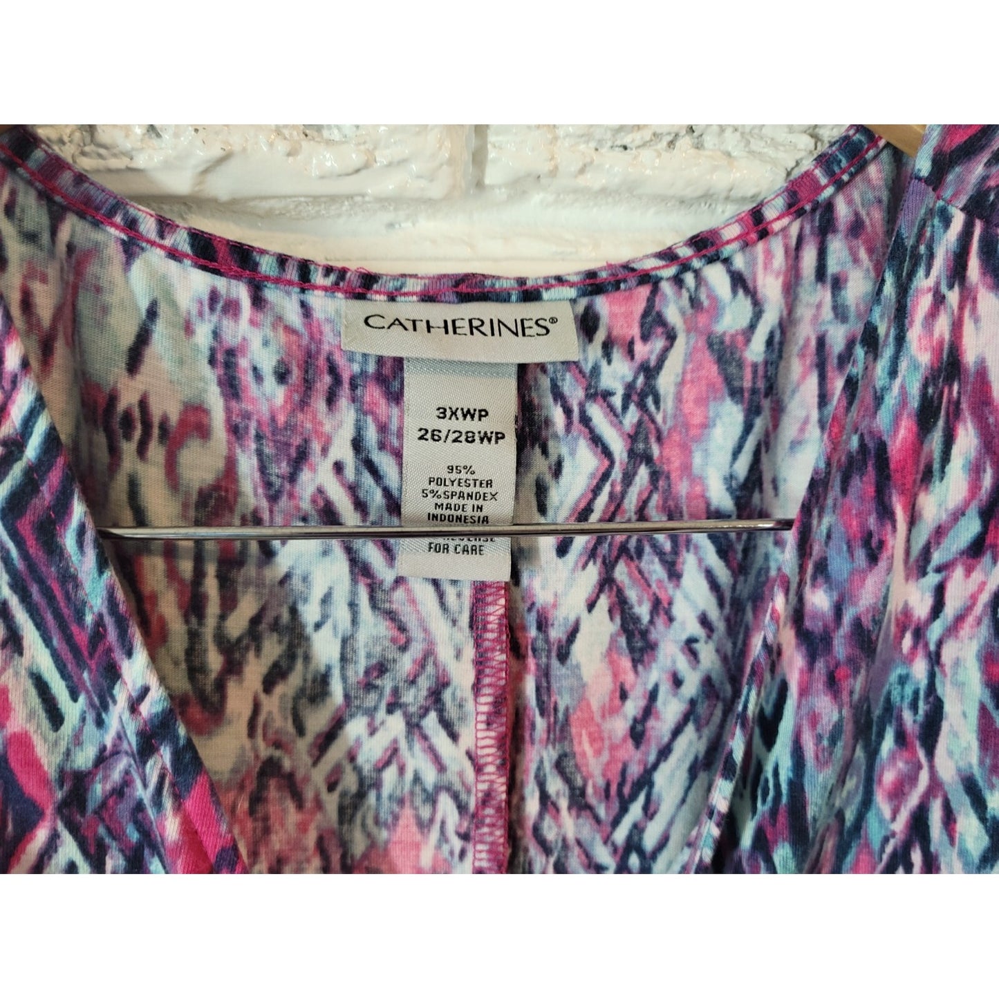 Catherines Womens Dress 3XWP Plus Midi Sheath Short Watercolor Cold Shoulder