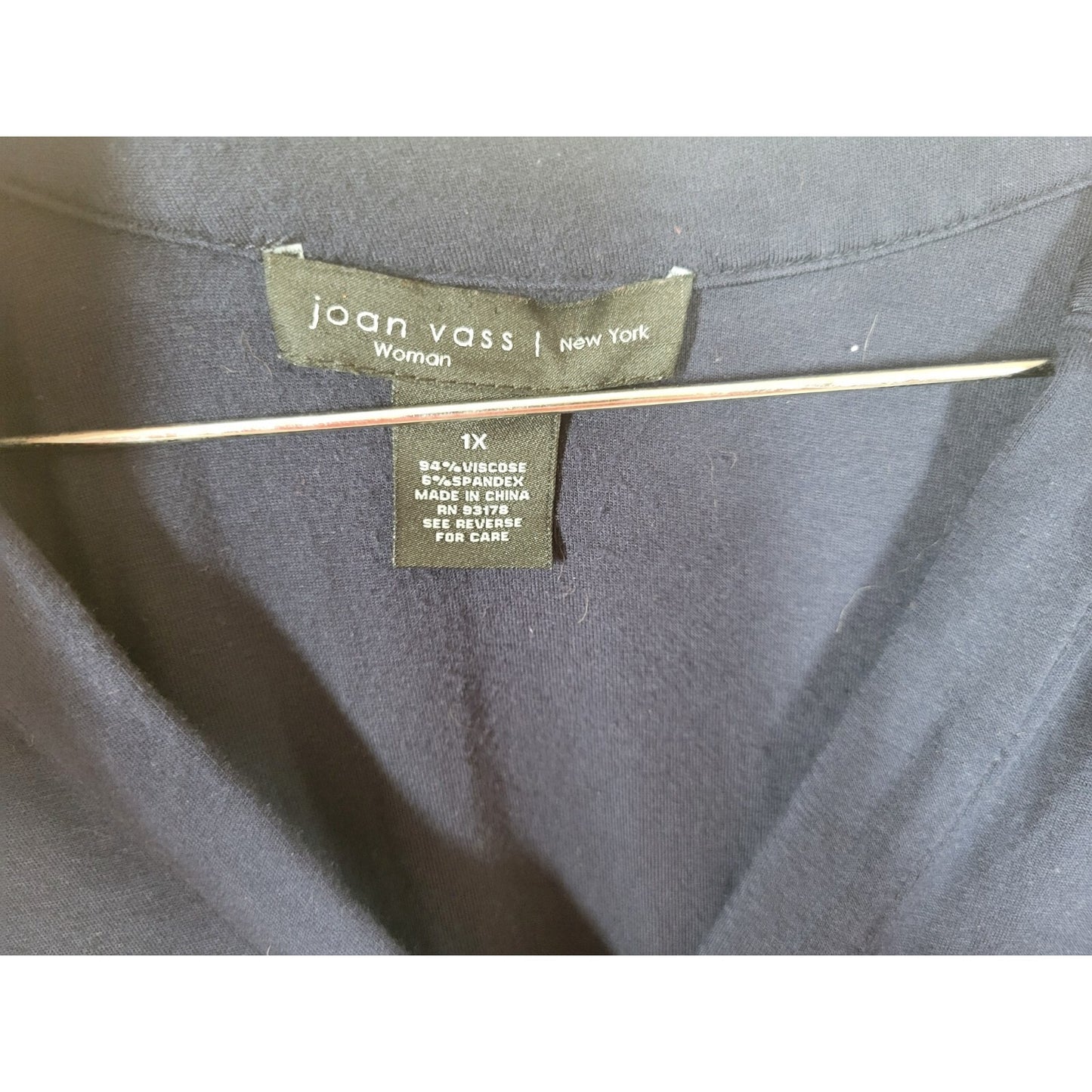 Joan Vass Womens Dress 1X Plus Sheath Roll Tab Sleeve Blue Drawstring Asymmetric