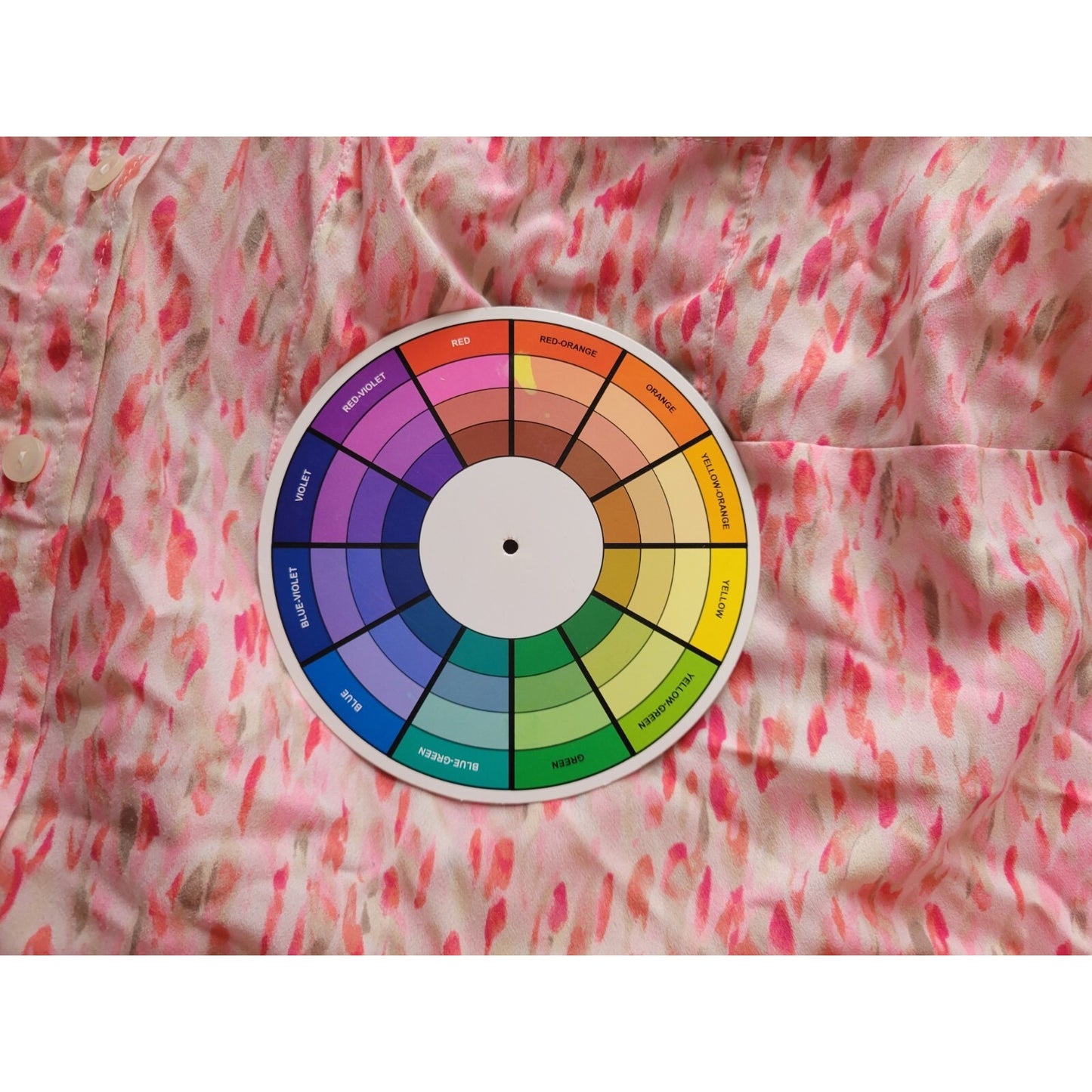 Apt 9 Womens Top 2XPlus Long Sleeve Polyester Collar Button Up Pink Watercolor