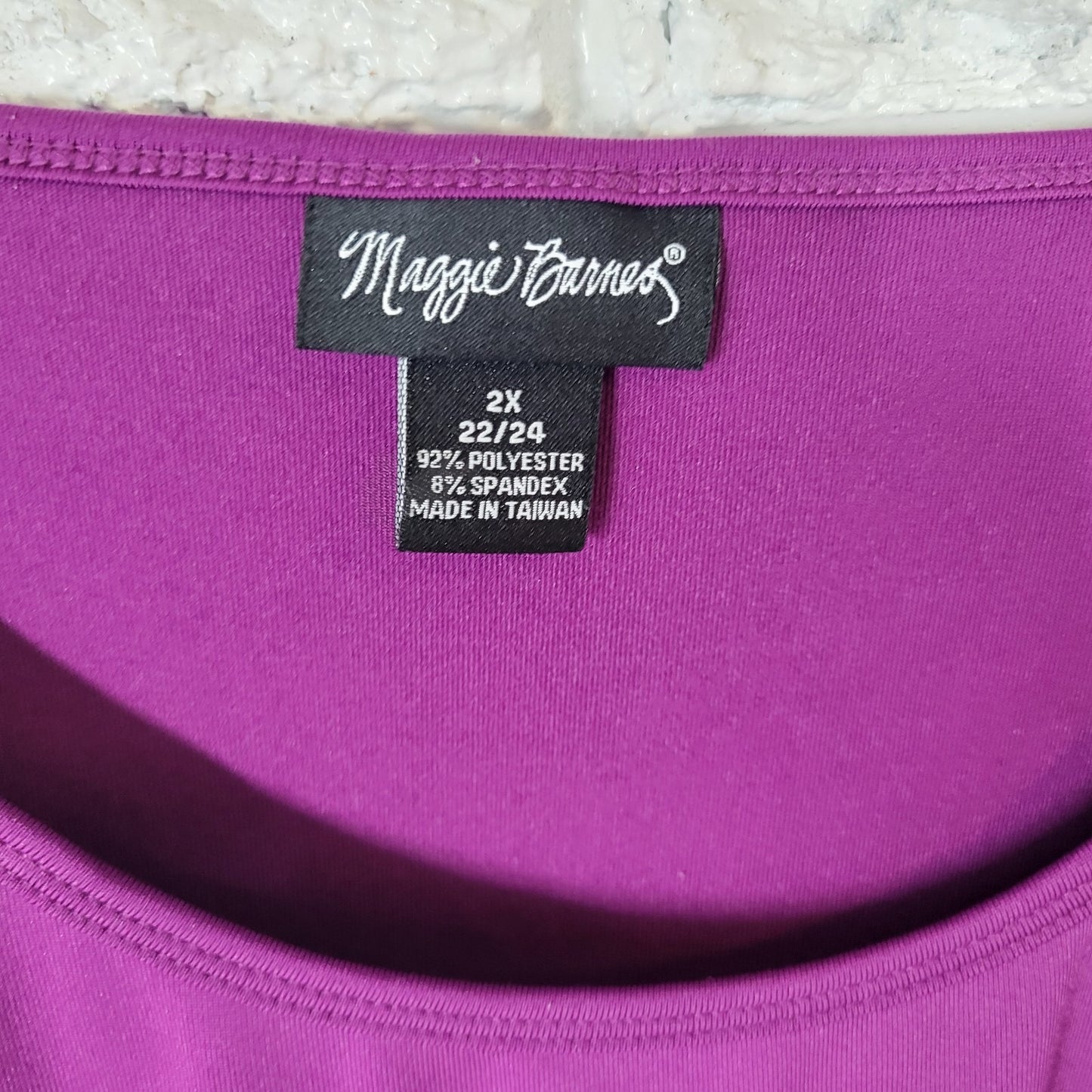 Maggie Barnes Womens Top 2X Plus Camisole Adjustable Spaghetti Strap Purple