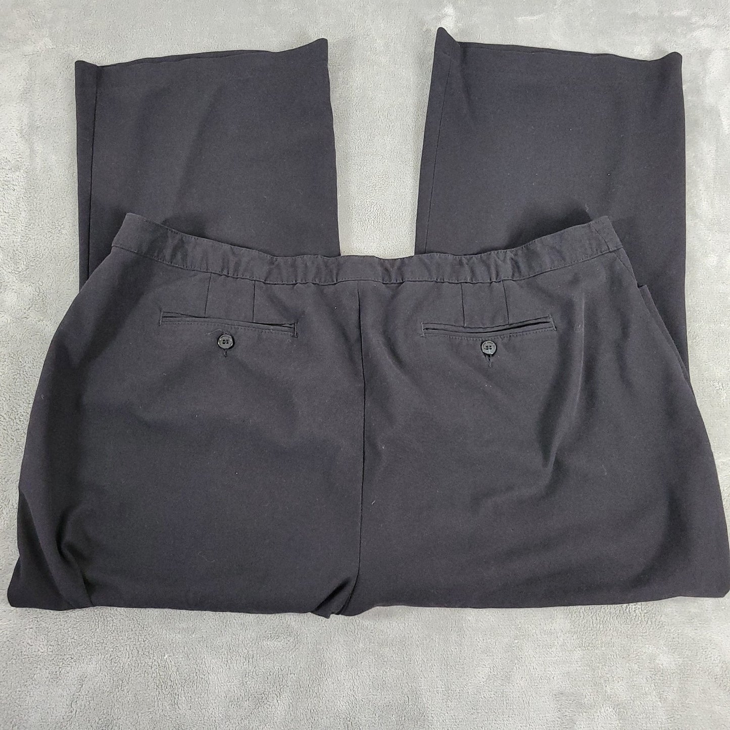 Lane Bryant Women Pants 26P Petite Plus Straight Leg Black Poly Blend Zip Office