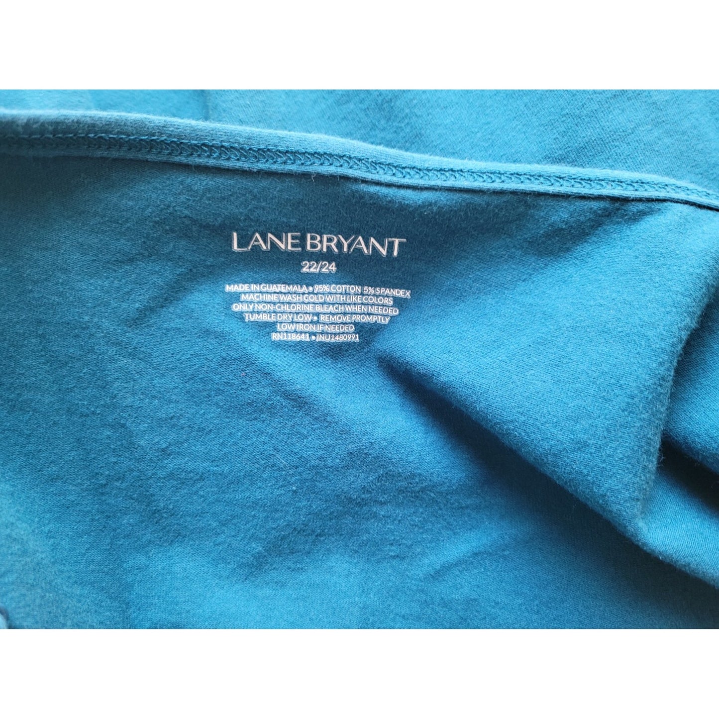 Lane Bryant Women Top 22 24 Plus Camisole Blue Cotton Blend Adjustable Spaghetti