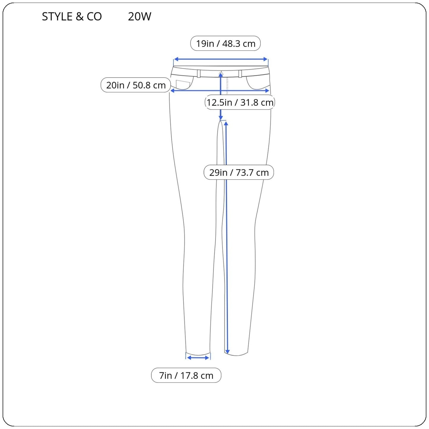 Style Co Womens Jeans 20W Plus Slim Straight Leg Army Green Cotton Blend Zip Fly
