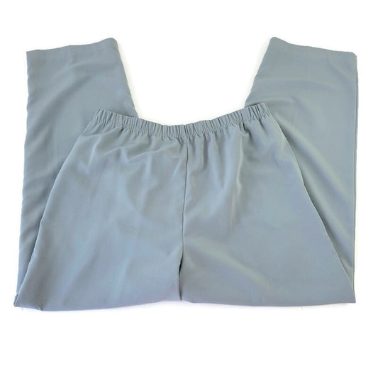 Coldwater Creek Womens Pants Extra Large Straight Leg Pull On Comfy Gray Blue