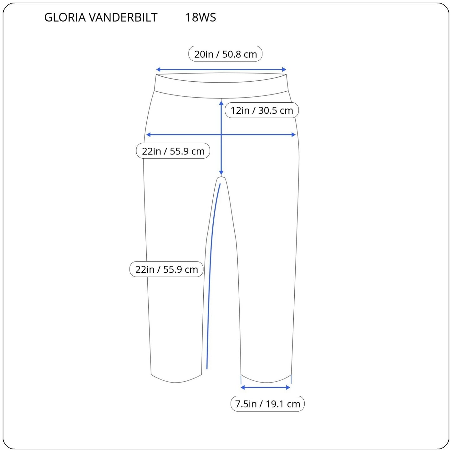 Gloria Vanderbilt Amanda Womens Jeans 18WS 18WP Capri Dark Blue Denim Zip Fly