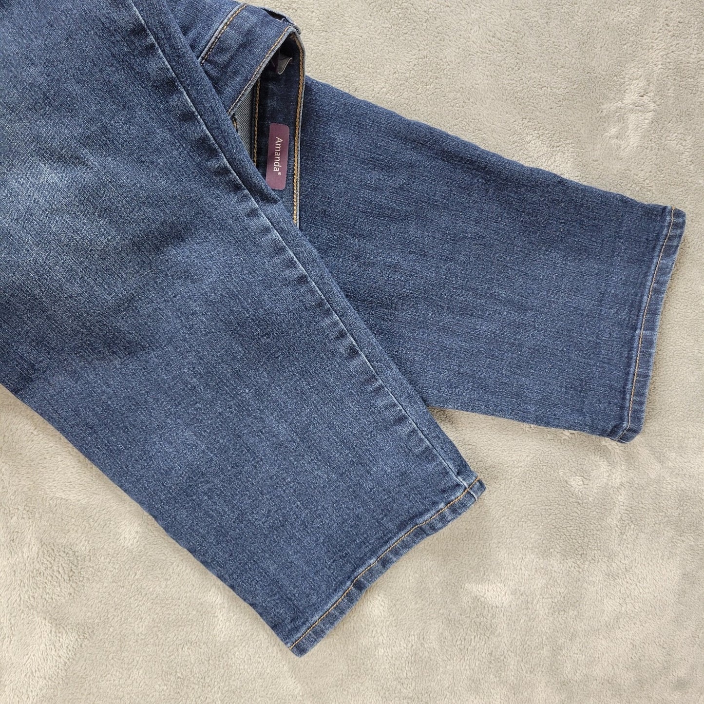 Gloria Vanderbilt Amanda Womens Jeans 18WS 18WP Capri Dark Blue Denim Zip Fly