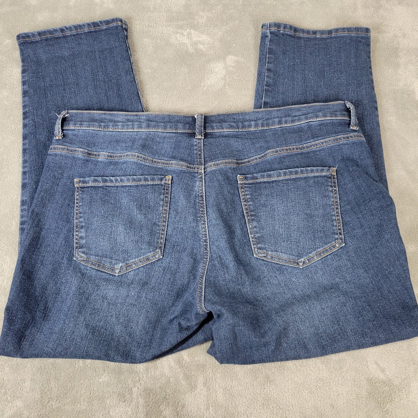 Gloria Vanderbilt Amanda Womens Jeans 18WS 18WP Capri Dark Blue Denim Zip Fly