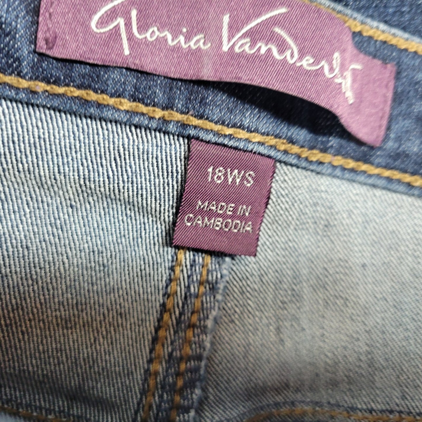 Gloria Vanderbilt Amanda Womens Jeans 18WS 18WP Capri Dark Blue Denim Zip Fly