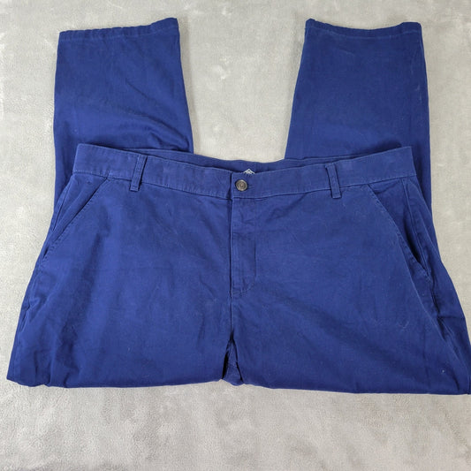 St Johns Bay Womens Pants 20W Plus Girlfriend Blue Comfy Cotton Blend Zip Fly