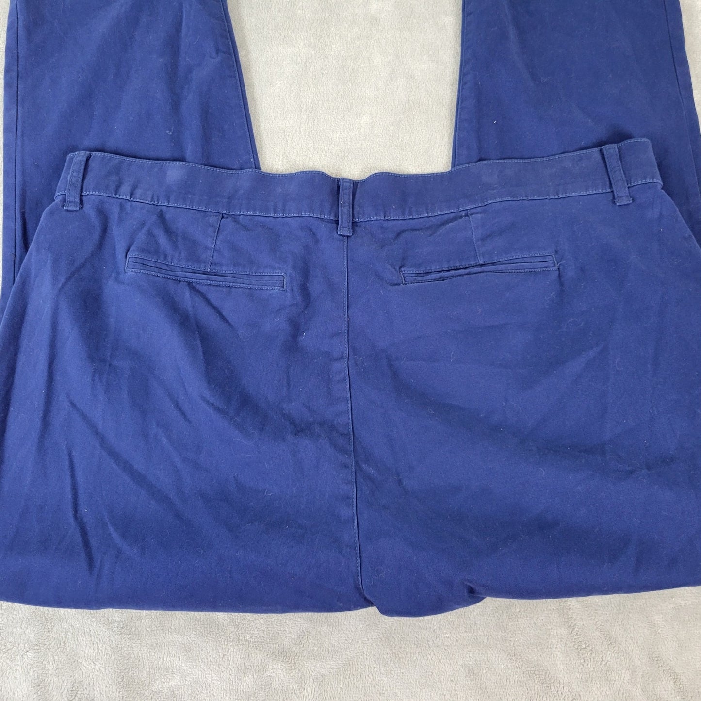 St Johns Bay Womens Pants 20W Plus Girlfriend Blue Comfy Cotton Blend Zip Fly