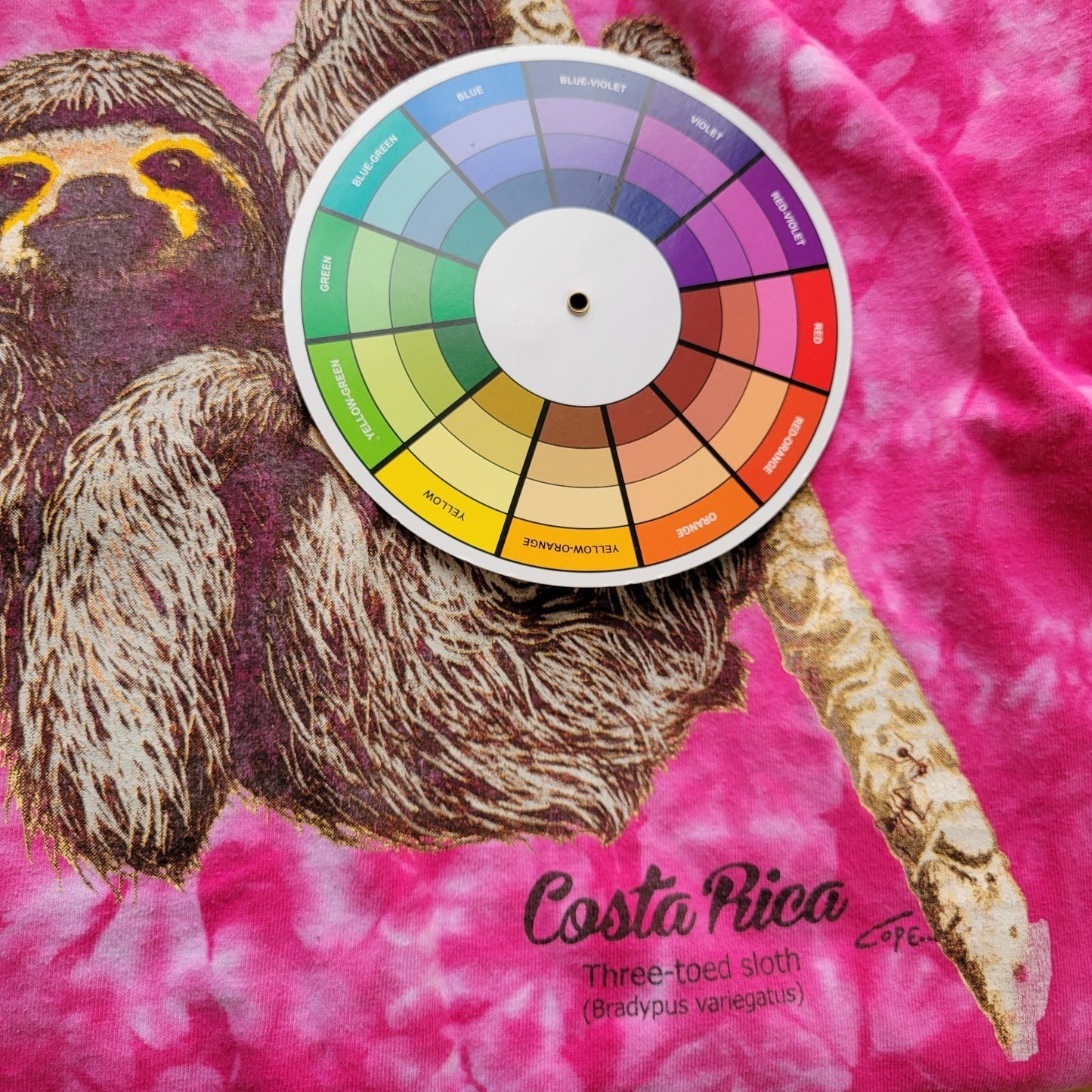 Tropic Joes Womens Top 2XL Plus Sloth Costa Rica Pink Tie Dye Cotton Souvenir